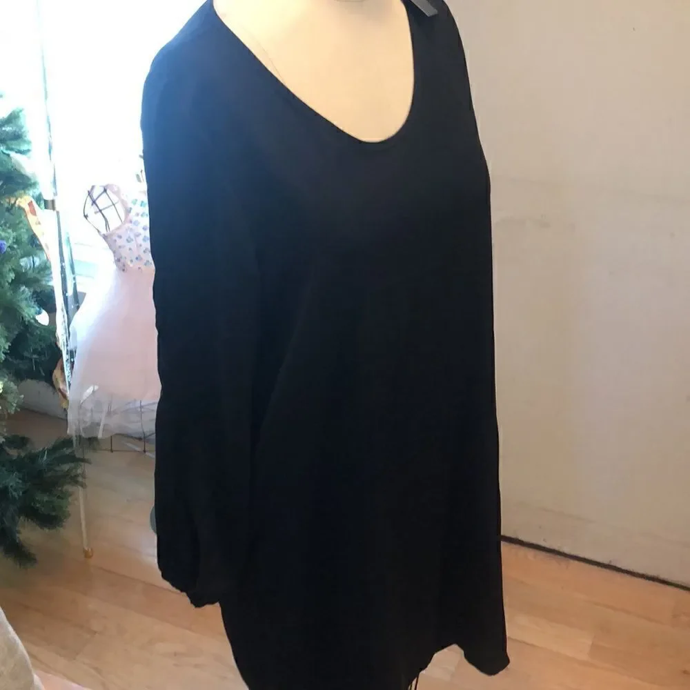 Gorgeous Black Dress Shoulders Cutout Twist 🪩 💃 NWT Cotton Blend Comfort!